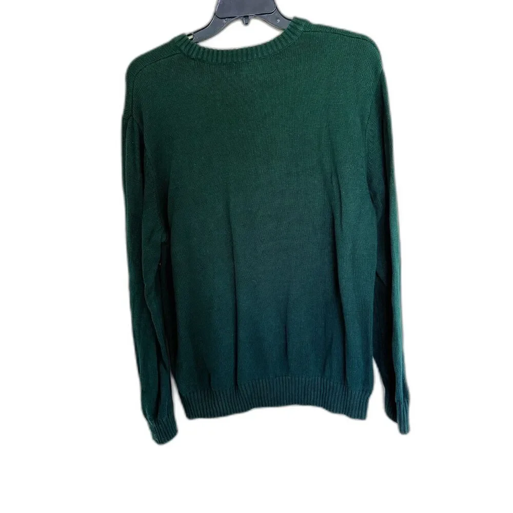 Dockers XL Green Reindeer‎ Snowflake Cotton Sweater